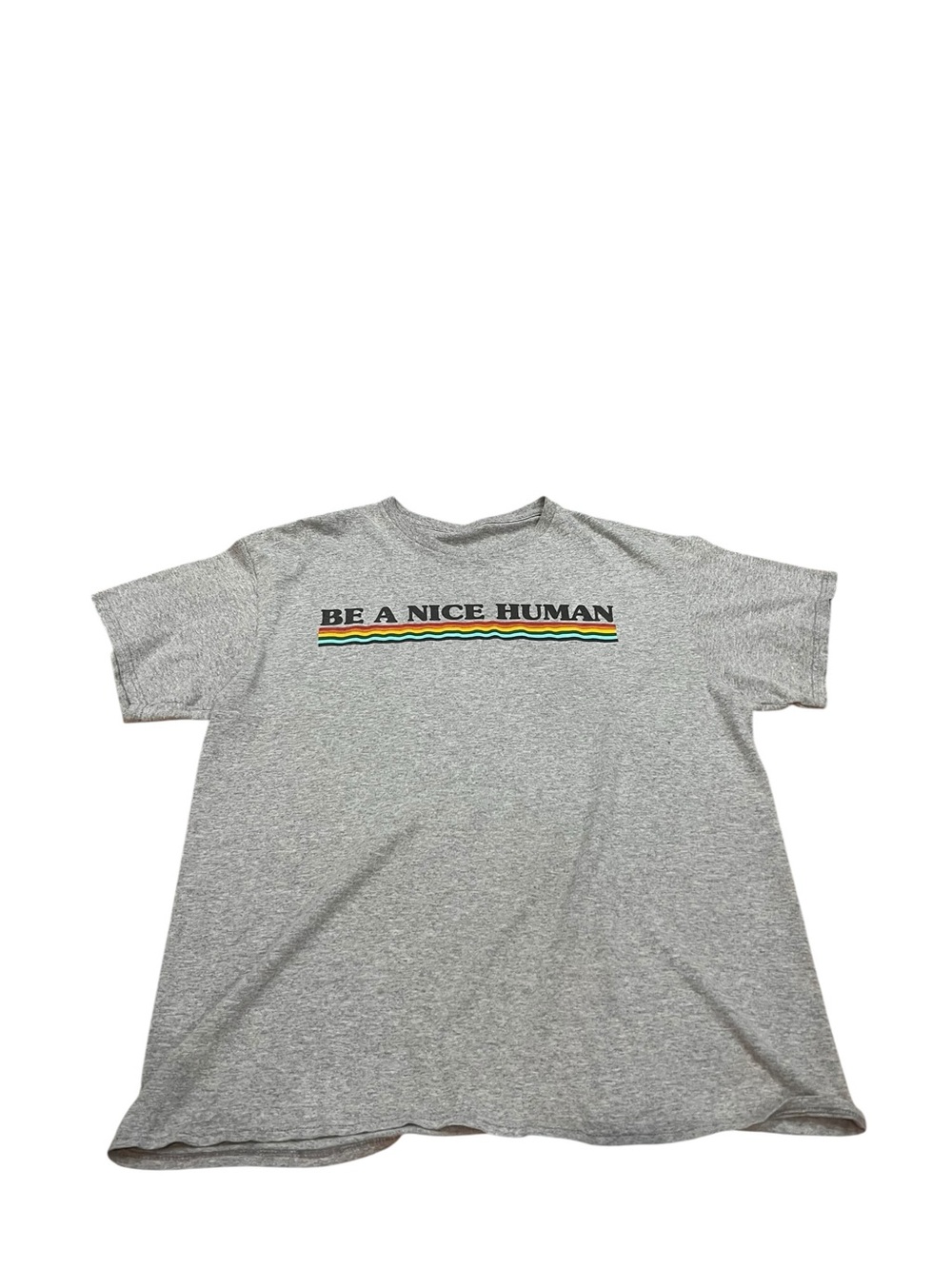 Be A Nice Human Grey Graphic Tee - Unbranded
